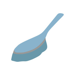 Plastic hand brush with bristles icon. Can be used as a symbol or sign. Cleaning service concept. Stock vector illustration isolated on white background. Flat cleaning item, simple blue handle brush