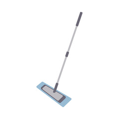 Flat cleaning item, fiber mop for cleaning and mopping. Manual mop with fiber icon. Can be used as a symbol or sign. Cleaning service concept. Stock vector illustration isolated on white background.