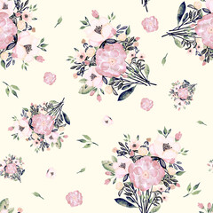 seamless pattern abstracts floral composition