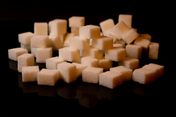 Sugar cubes in different arrangements and colored light. Bavaria Germany . Arrow, Pile, Cube,...