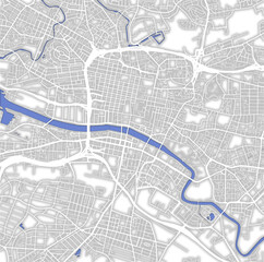 map of roads in city of Glasgow in Scotland