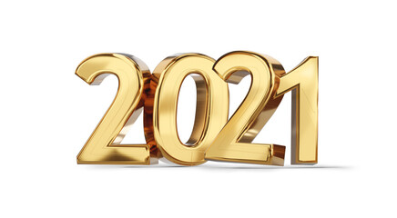 2021 golden bold letters symbol 3d-illustration