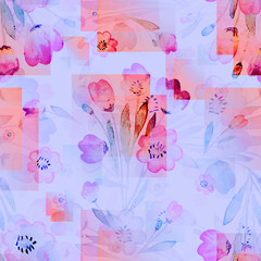 seamless pattern abstracts floral composition