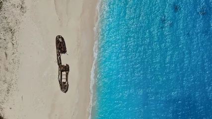 Schapenvacht deken met foto Navagio Beach, Zakynthos, Griekenland navagio shipwreck beach in zakynthos greece