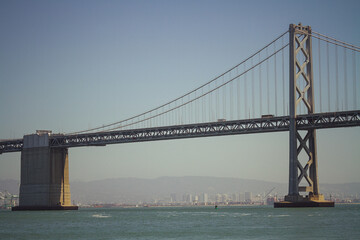 Fototapeta na wymiar Close up of San Francisco-Oakland Bay Bridge 