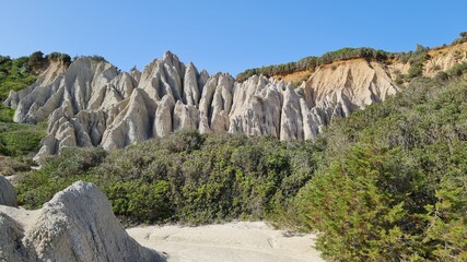 White Sandstone Mountains in zakynthos greece