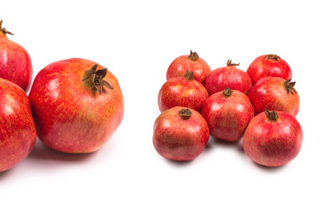 Sweet pomegranate isolated on white background.