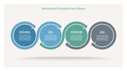 Obraz premium Business process. Timeline infographics with 4 steps, options, sections. Vector template.
