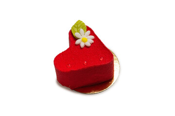 Heart cake isolated on a white background.