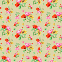 seamless pattern abstracts floral composition