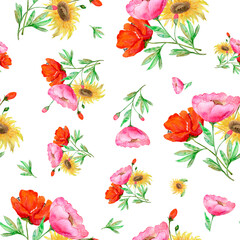 seamless pattern abstracts floral composition