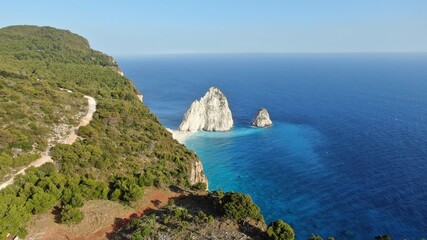 aerial view of mizithres view in zakynthos greese