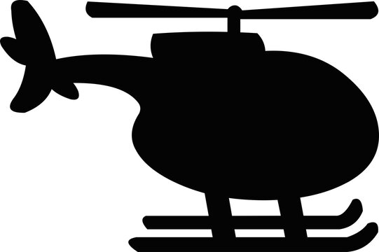 recommend clip art: Vector illustration of the black silhouette of a helicopter