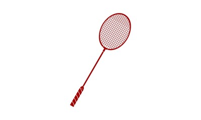 Red badminton racket vector icon