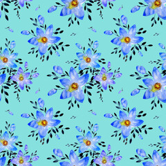 seamless pattern abstracts floral composition