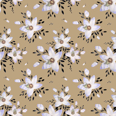 seamless pattern abstracts floral composition
