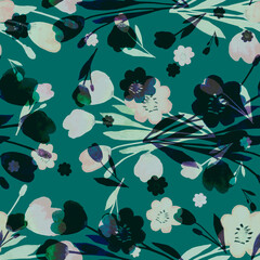 seamless pattern abstracts floral composition