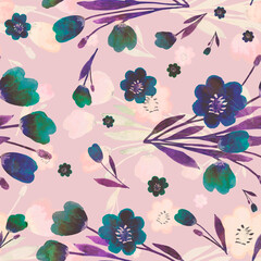 seamless pattern abstracts floral composition