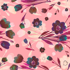 seamless pattern abstracts floral composition