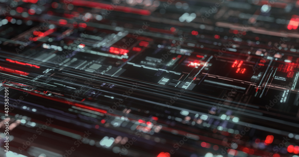 Poster digital data flow. dynamic wave. big data visualization. 3d rendering