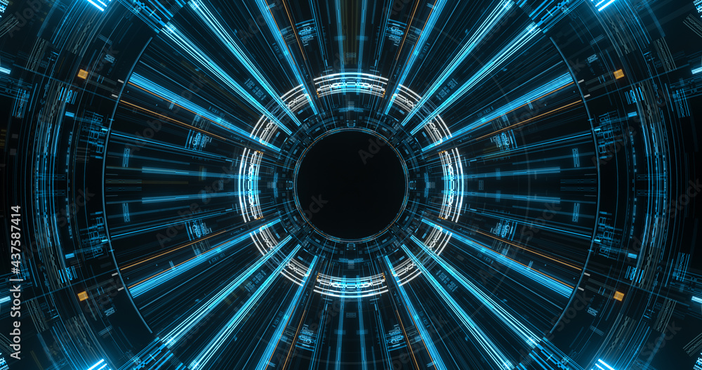 Poster blockchain, bitcoin mining concept. crypto currency digital encryption blocks. 3d rendering