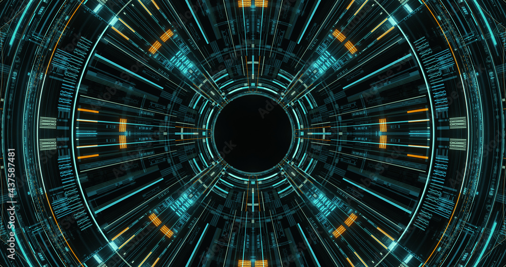 Poster virtual digital lock and safe. crypto currency digital encryption blocks. 3d rendering