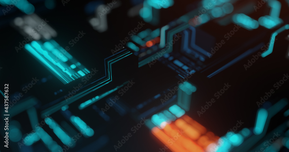 Poster crypto data mining on blockchain technology. data stream futuristic virtual computer network blockch
