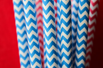 close-up of straws