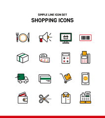 Simple line Shopping icons