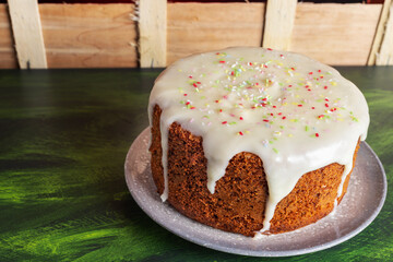 Carrot cake with cheese creme topping.