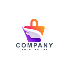 Fototapeta premium shopping bag gradient logo design