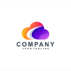 cloud color gradient logo design