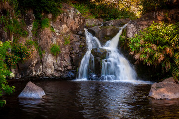 Waipoo Falls, Waimea Canyon, Kauai, Hawaii. A lovely little waterfall located on the Waipoo Falls...
