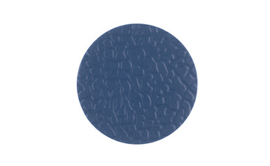 blue leather sample on white background