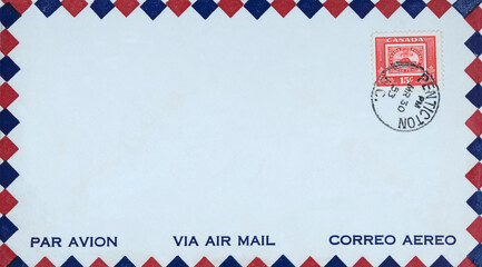 luftpost airmail air mail kanada canada beaver bieber vintage retro alt old umschlag envelope rot...