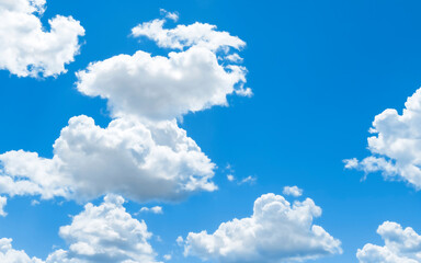 White clouds on the blue sky, background