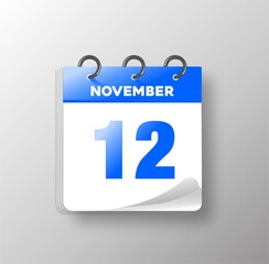 NOVEMBER - Day calendar with date.