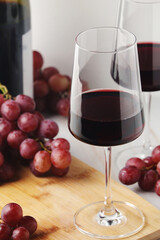 Red wine in a transparent white glass