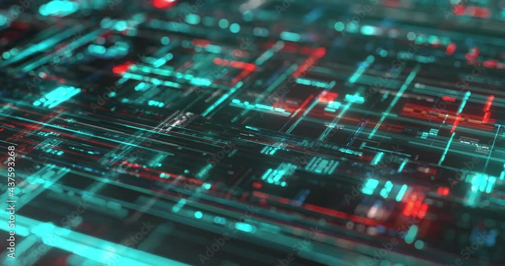 Poster high tech technology geometric shapes and connections, abstract system background with digital data,