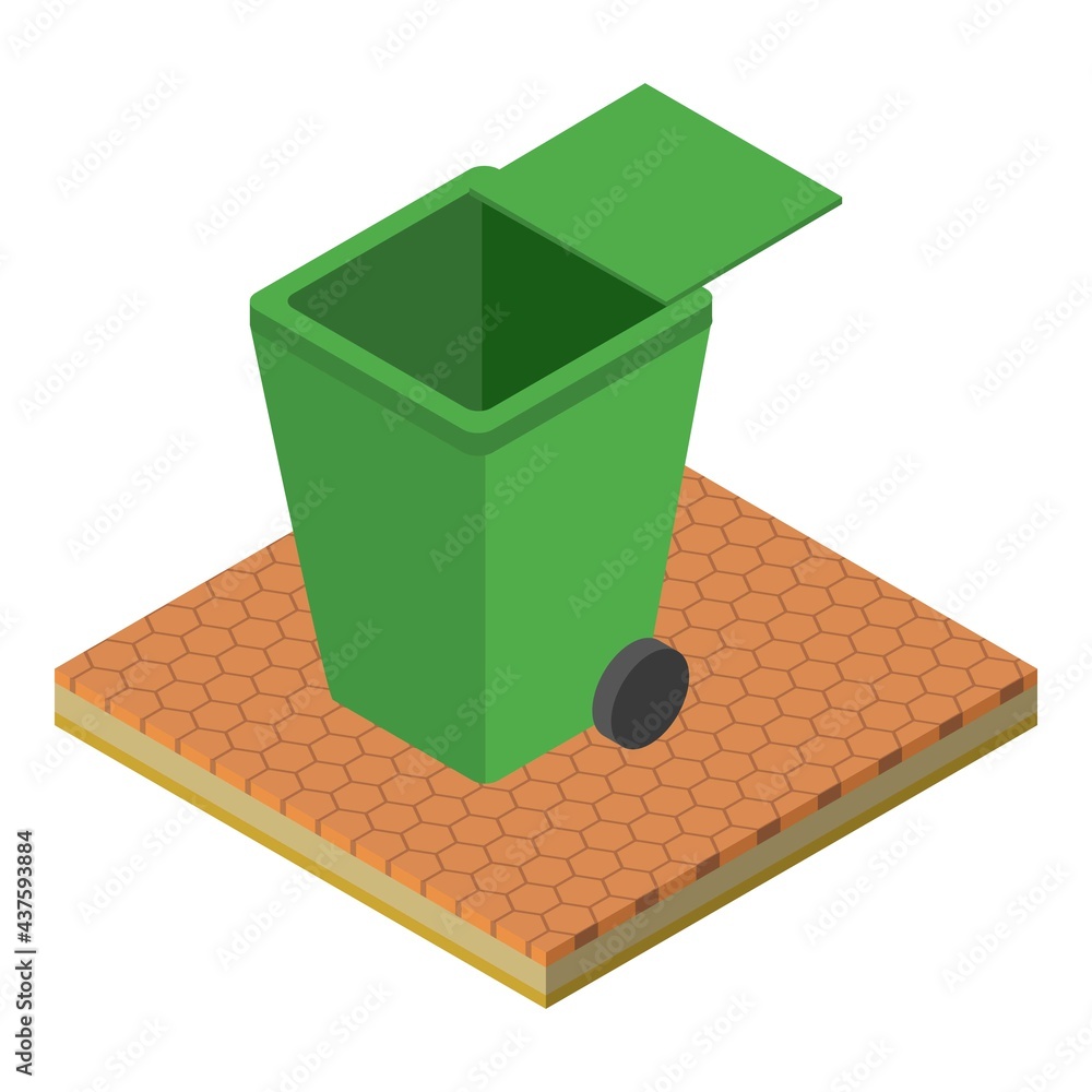 Poster garbage container icon. isometric illustration of garbage container vector icon for web