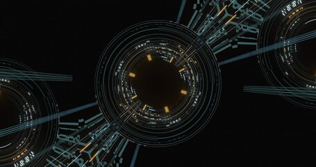 Blockchain bitcoin mining motion background concept. crypto currency digital encryption blocks flowing in a circular pattern. connected currency. 4K loop, 3D rendering - Powered by Adobe
