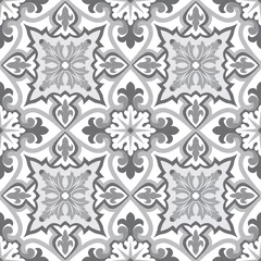 Poster Seamless tiles background. Mosaic pattern for ceramic in dutch, portuguese, spanish, italian style. © jolie_nuage