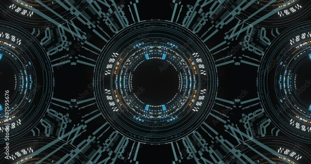 Poster abstract elements with lines, lights and tech circles. head-up display computer data. futuristic hud