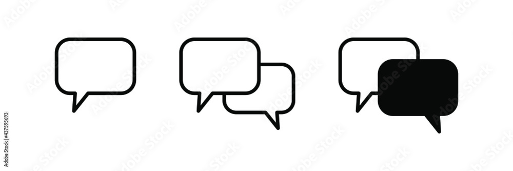 Fototapete chat vector icon. talk bubble speech icon. blank empty bubbles vector design elements.