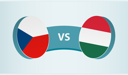 Czech Republic versus Hungary, team sports competition concept.