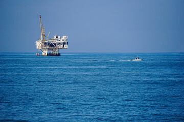 Oil platform in Pacific ocean