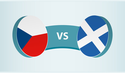 Czech Republic versus Scotland, team sports competition concept.