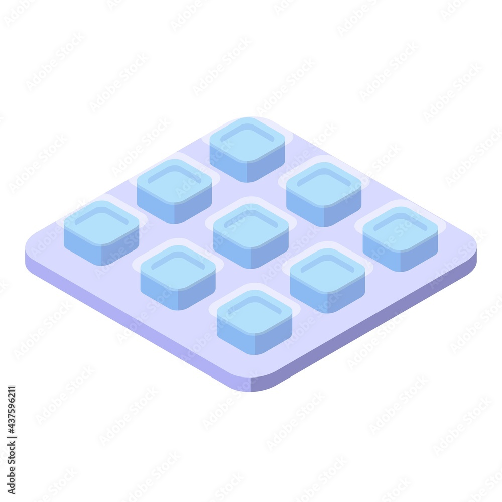 Poster cough drops package icon. isometric of cough drops package vector icon for web design isolated on wh