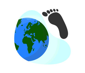Carbon Footprint Environment Icon in flat design style.
