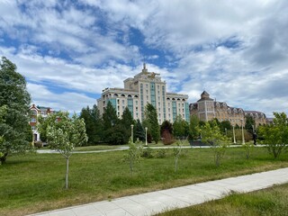 Kazan, Russia. Recreation park. Windy day.